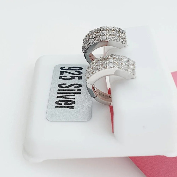 "925 Sterling Silver Cubic Zirconia Earrings, U19254657 - Picture 4 of 11